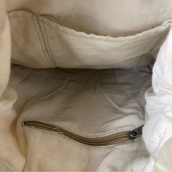 Natural Unisex Himalayan Hemp Drawstring Backpack.Bohemian hippie style - Picture 7 of 12